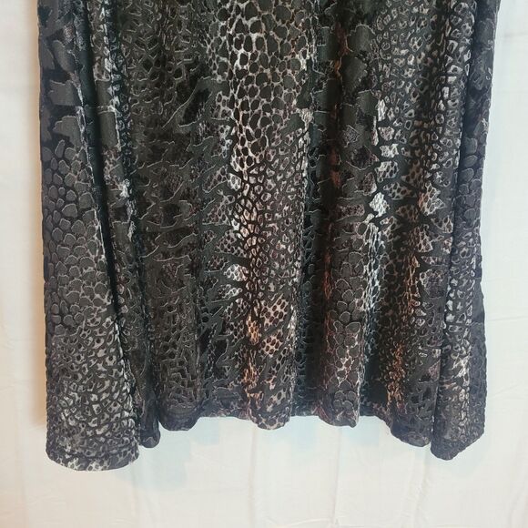 BKE Cheetah Print Velvet Burnout Tank Top Women's Sz Large Black Metallic Sheer - Picture 4 of 7